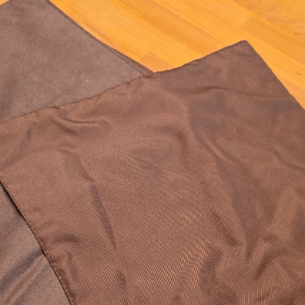 Brown Table Runner with Leaf Embroidery
